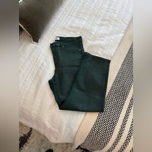 Pistola Dark Green Straight Leg Crop Jeans